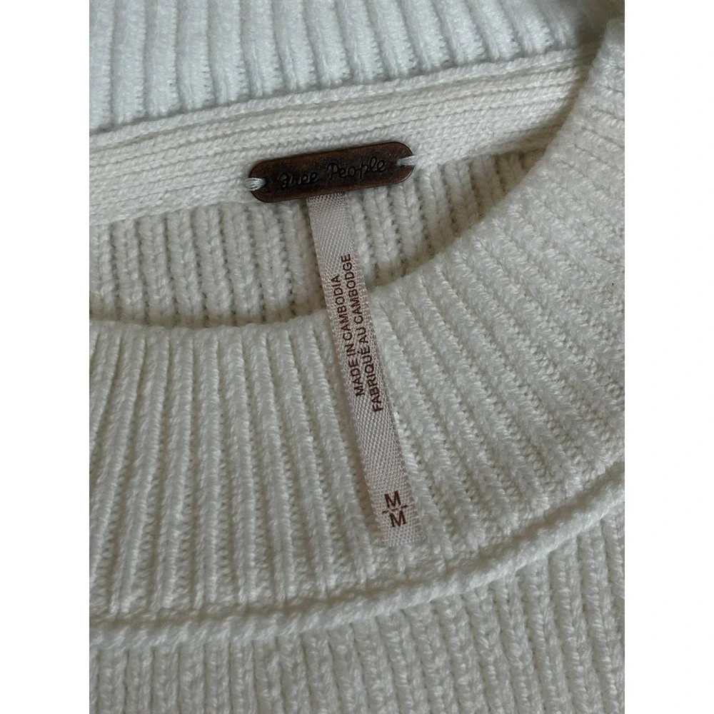 Free People Womens Sweater Size Medium White - Picture 3 of 4